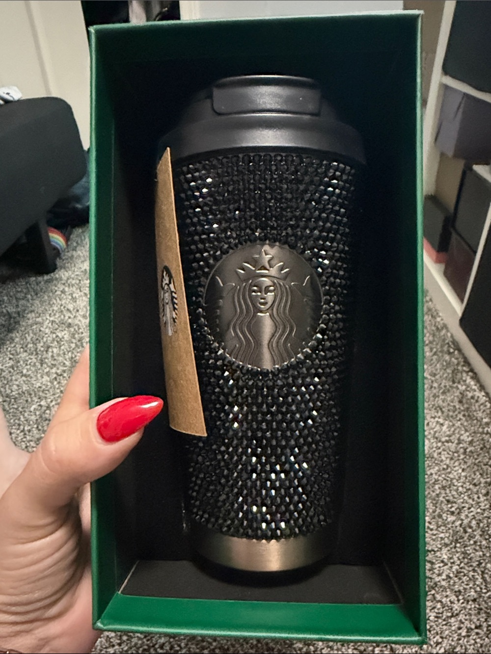 Starbucks Black Crystal-Embellished Travel Mug